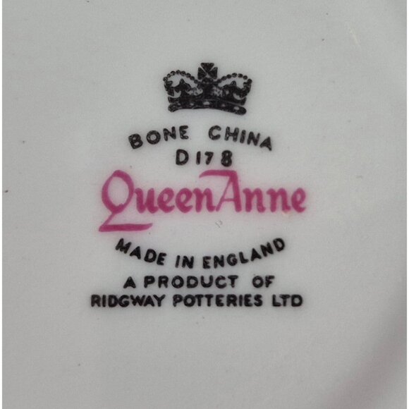 Ridgway Queen Anne China Tea Cup Saucer Set D178 Blue Floral Pattern Gold Trim - Picture 2 of 10